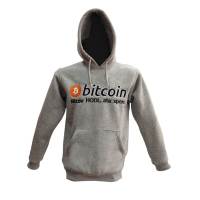 Bitcoin Kapşonlu Polar Sweatshirt - Bizde Hodl Ata Sporu - Gri
